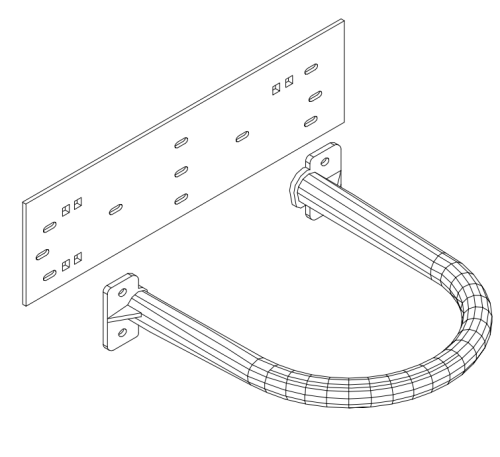 2" Diameter Pipe Hoops bolted to flat plate (no roller)